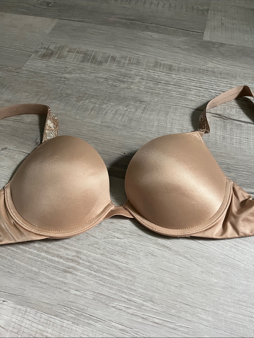 Victoria's Secret Blush Nude Push-Up Bra with Sparkle Straps